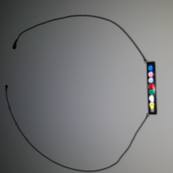 Crystals Birthstones Black Bar Necklace Swarovski Adjusts Origami Owl NWOT - Picture 2 of 12